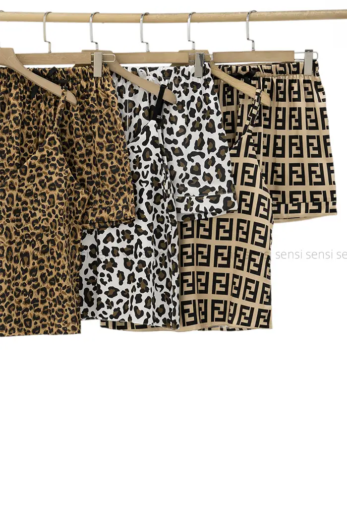 ست تاپ شلوارک ساتن یقه هفت کد1005471